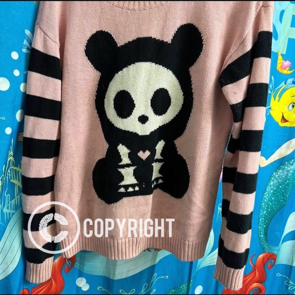 ***TRADE ONLY*** Hot Topic Skelanimals pink sweater - Picture 3 of 11